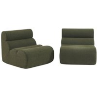 sweeek - 2er-Set modulare Lounge-Sessel mit strukturiertem Bouclé-Bezug, Strukturiertes Bouclé, Khaki sweeek - 2er-Set modulare Lounge-Sessel mit strukturiertem Bouclé-Bezug, Strukturiertes Bouclé, Khaki von SWEEEK