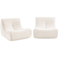 sweeek - 2er-Set modulare Sessel ohne Armlehne mit Cordbezug, Cord, Creme von SWEEEK