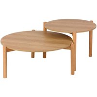 sweeek - 2er-Set runde Tische Holzlook von SWEEEK