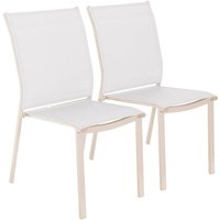 sweeek - 2er-Set stapelbare Gartenstühle aus Aluminium und Textilene von SWEEEK