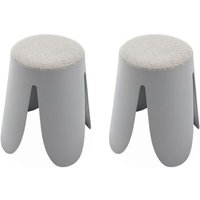 Sweeek - 2er Set stapelbare Hocker, strukturierter Bouclébezug Sweeek - 2er Set stapelbare Hocker, strukturierter Bouclébezug von SWEEEK