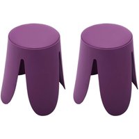 sweeek - 2er-Set stapelbare Hocker mit Kunstleder von SWEEEK
