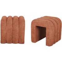 sweeek - 2er-Set zeitgenössische Hocker mit Stoffbezug von SWEEEK