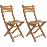 sweeek - 2er-Set zusammenklappbare Gartenstühle aus Akazienholz Natur / Naturfarben sweeek - 2er-Set zusammenklappbare Gartenstühle aus Akazienholz Natur / Naturfarben von SWEEEK