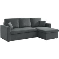 sweeek - 3-Sitzer Ecksofa mit Schlaffunktion, Cord, Dunkelgrau sweeek - 3-Sitzer Ecksofa mit Schlaffunktion, Cord, Dunkelgrau von SWEEEK