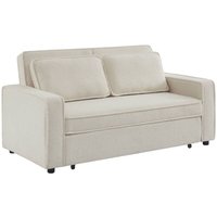 sweeek - 3-Sitzer Schlafsofa mit cremeweißem Bouclé-Bezug sweeek - 3-Sitzer Schlafsofa mit cremeweißem Bouclé-Bezug von SWEEEK