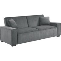 sweeek - 3-Sitzer-Sofa mit Schlaffunktion und Cordbezug, Cord, Dunkelgrau sweeek - 3-Sitzer-Sofa mit Schlaffunktion und Cordbezug, Cord, Dunkelgrau von SWEEEK
