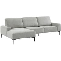 sweeek - 3-Sitzer-Sofa mit Stoffbezug - Recamiere links, Stoff, Hellgrau sweeek - 3-Sitzer-Sofa mit Stoffbezug - Recamiere links, Stoff, Hellgrau von SWEEEK