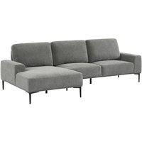 sweeek - 3-Sitzer-Sofa mit Stoffbezug - Recamiere links, Stoff, Dunkelgrau von SWEEEK