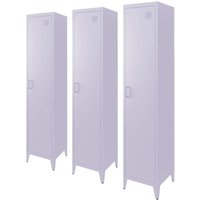 sweeek - 3er-Set industrielle Kleiderschränke aus Stahl mit 4 Ablageflächen sweeek - 3er-Set industrielle Kleiderschränke aus Stahl mit 4 Ablageflächen von SWEEEK