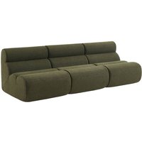 sweeek - 3er-Set modulare Lounge-Sessel mit strukturiertem Bouclé-Bezug, Strukturiertes Bouclé, Khaki sweeek - 3er-Set modulare Lounge-Sessel mit strukturiertem Bouclé-Bezug, Strukturiertes Bouclé, Khaki von SWEEEK