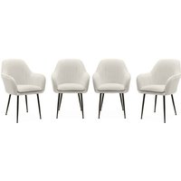 sweeek - 4er Set Bouclé Sessel mit Metallbeinen von SWEEEK
