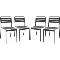 sweeek - 4er-Set Gartenstühle aus Stahl sweeek - 4er-Set Gartenstühle aus Stahl von SWEEEK