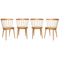 sweeek - 4er-Set Stühle aus Holz und Rattan-Geflecht sweeek - 4er-Set Stühle aus Holz und Rattan-Geflecht von SWEEEK