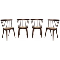 sweeek - 4er-Set Stühle aus Holz und Rattan-Geflecht sweeek - 4er-Set Stühle aus Holz und Rattan-Geflecht von SWEEEK