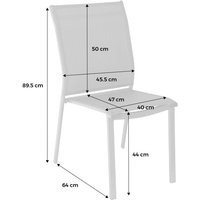 sweeek - 4er-Set stapelbare Gartenstühle aus Aluminium und Textilene von SWEEEK