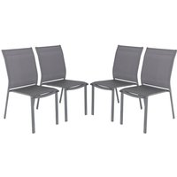 sweeek - 4er-Set stapelbare Gartenstühle aus Aluminium und Textilene von SWEEEK