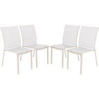 sweeek - 4er-Set stapelbare Gartenstühle aus Aluminium und Textilene sweeek - 4er-Set stapelbare Gartenstühle aus Aluminium und Textilene von SWEEEK
