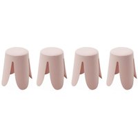 sweeek - 4er Set stapelbare Hocker, strukturierter Bouclébezug sweeek - 4er Set stapelbare Hocker, strukturierter Bouclébezug von SWEEEK
