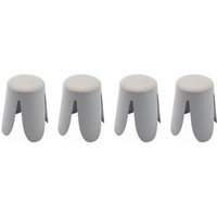 sweeek - 4er Set stapelbare Hocker, strukturierter Bouclébezug sweeek - 4er Set stapelbare Hocker, strukturierter Bouclébezug von SWEEEK