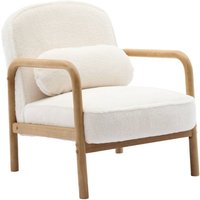 sweeek - Abgerundeter skandinavischer Sessel aus Hevea-Holz und Stoff in Kunstpelz- Look sweeek - Abgerundeter skandinavischer Sessel aus Hevea-Holz und Stoff in Kunstpelz- Look von SWEEEK