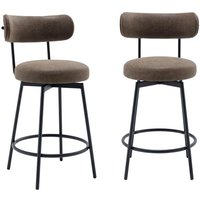 sweeek - Barhocker mit drehbarer Sitzfläche aus Metall und Kunstleder (Set von 2) von SWEEEK