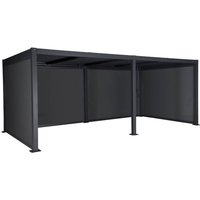 sweeek - Bioklimatische Pergola Palace mit Lamellendach 3x6m + 4 Markisen 3 m von SWEEEK