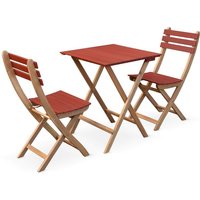 Sweeek - Bistro-Set Holz 60x60cm - Barcelona Holz - Terrakotta von SWEEEK