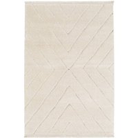 sweeek - Cremefarbener getufteter Innenteppich mit Relief - 120 x 170 cm sweeek - Cremefarbener getufteter Innenteppich mit Relief - 120 x 170 cm von SWEEEK