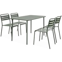 sweeek - Gartentisch + 4 Stühle aus Stahl von SWEEEK
