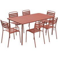 sweeek - Gartentisch aus Stahl 2 Sessel und 4 Stühle von SWEEEK