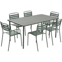 sweeek - Gartentisch aus Stahl 2 Sessel und 4 Stühle von SWEEEK