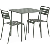 sweeek - Gartentisch mit 2 Stühlen aus Stahl von SWEEEK