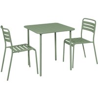 sweeek - Gartentisch mit 2 Stühlen aus Stahl von SWEEEK