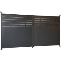 sweeek - Gartentür aus verzinktem Stahl, 2 Torflügel, mit Schloss und Griff sweeek - Gartentür aus verzinktem Stahl, 2 Torflügel, mit Schloss und Griff von SWEEEK