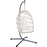Sweeek - Hängesessel aus Aluminium, Rattangeflecht, Polyester von SWEEEK