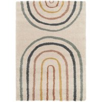 sweeek - Indoor Kinderteppich Regenbogenmuster, cremefarben und mehrfarbig - 80 x 150 cm von SWEEEK