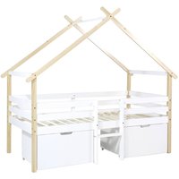 sweeek - Kinderbett 90 x 190 cm Kiefernholz inklusive Lattenrost und 2 Schubladen sweeek - Kinderbett 90 x 190 cm Kiefernholz inklusive Lattenrost und 2 Schubladen von SWEEEK