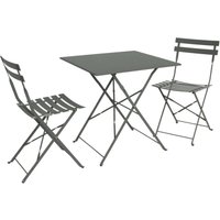 sweeek - Klappbarer Bistro-Gartentisch aus Metall 70 x 70 cm, mit 2 Stühlen von SWEEEK