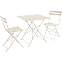 sweeek - Klappbarer Bistro-Gartentisch aus Metall 70 x 70 cm, mit 2 Stühlen von SWEEEK