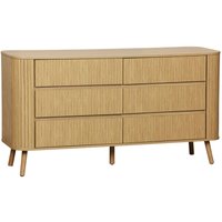 sweeek - Kommode mit 6 Schubladen, geriffelter Holzlook sweeek - Kommode mit 6 Schubladen, geriffelter Holzlook von SWEEEK
