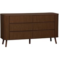 sweeek - Kommode mit 6 Schubladen, geriffelter Holzlook von SWEEEK