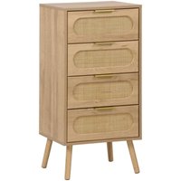 sweeek - Kommode mit Holzdekor und Rattangeflecht 4 Schubladen sweeek - Kommode mit Holzdekor und Rattangeflecht 4 Schubladen von SWEEEK