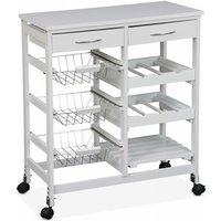 sweeek - Küchenwagen mit Rädern in Holzoptik 65 x 35 cm von SWEEEK