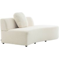 sweeek - Organisches 2-3-Sitzer-Sofa mit Bouclé-Bezug und einer kleinen Recamiere von SWEEEK
