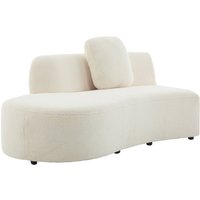 sweeek - Organisches 2-3-Sitzer-Sofa mit Bouclé-Bezug und einer kleinen Recamiere von SWEEEK