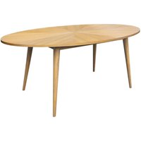 sweeek - Ovaler Esstisch aus Heveaholz und Eichenfurnier, 6 Plätze sweeek - Ovaler Esstisch aus Heveaholz und Eichenfurnier, 6 Plätze von SWEEEK