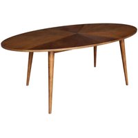 sweeek - Ovaler Esstisch aus Heveaholz und Eichenfurnier, 6 Plätze sweeek - Ovaler Esstisch aus Heveaholz und Eichenfurnier, 6 Plätze von SWEEEK