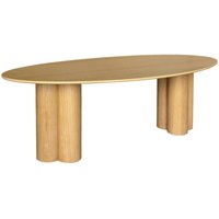 sweeek - Ovaler Esstisch aus Heveaholz und Eichenfurnier 8 Plätze 220 cm von SWEEEK