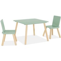 sweeek - Quadratischer Kindertisch mit 2 Stühlen von SWEEEK
